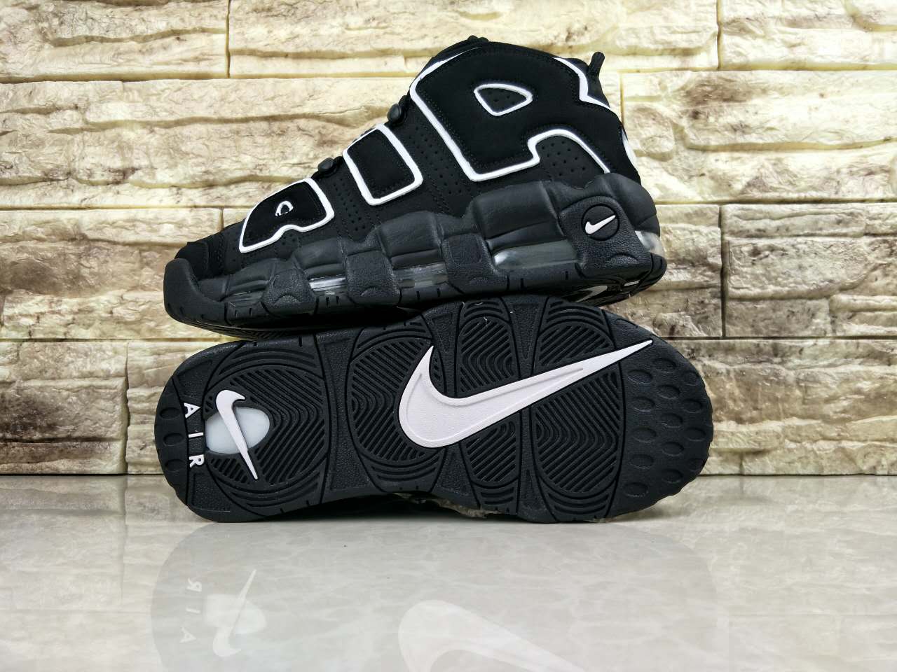 Nike Air More Uptempo Black White Shoes